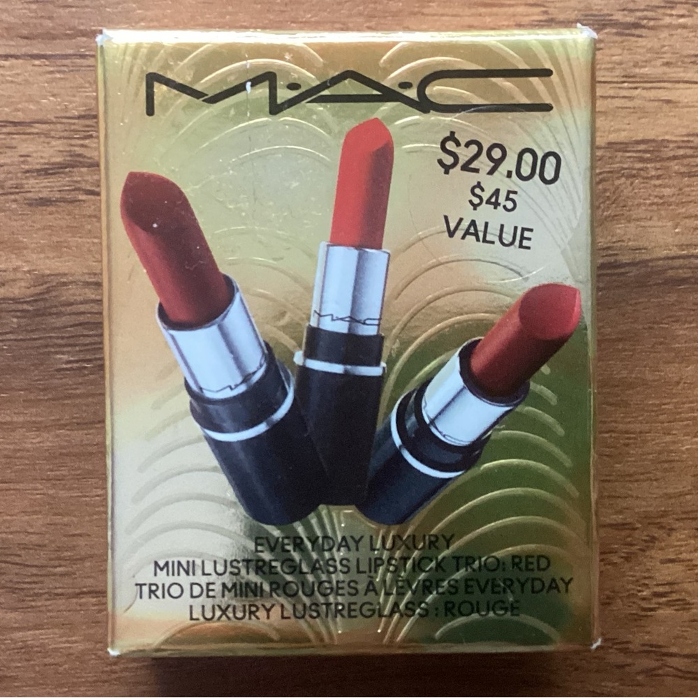 Mac Trio of Mini Lustreglass Lipsticks in Reds